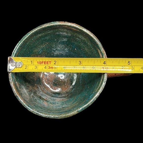 Mug Teacups Set Miamado Sandstone Studio Art Pottery Brown Green Stamped - Picture 16 of 16